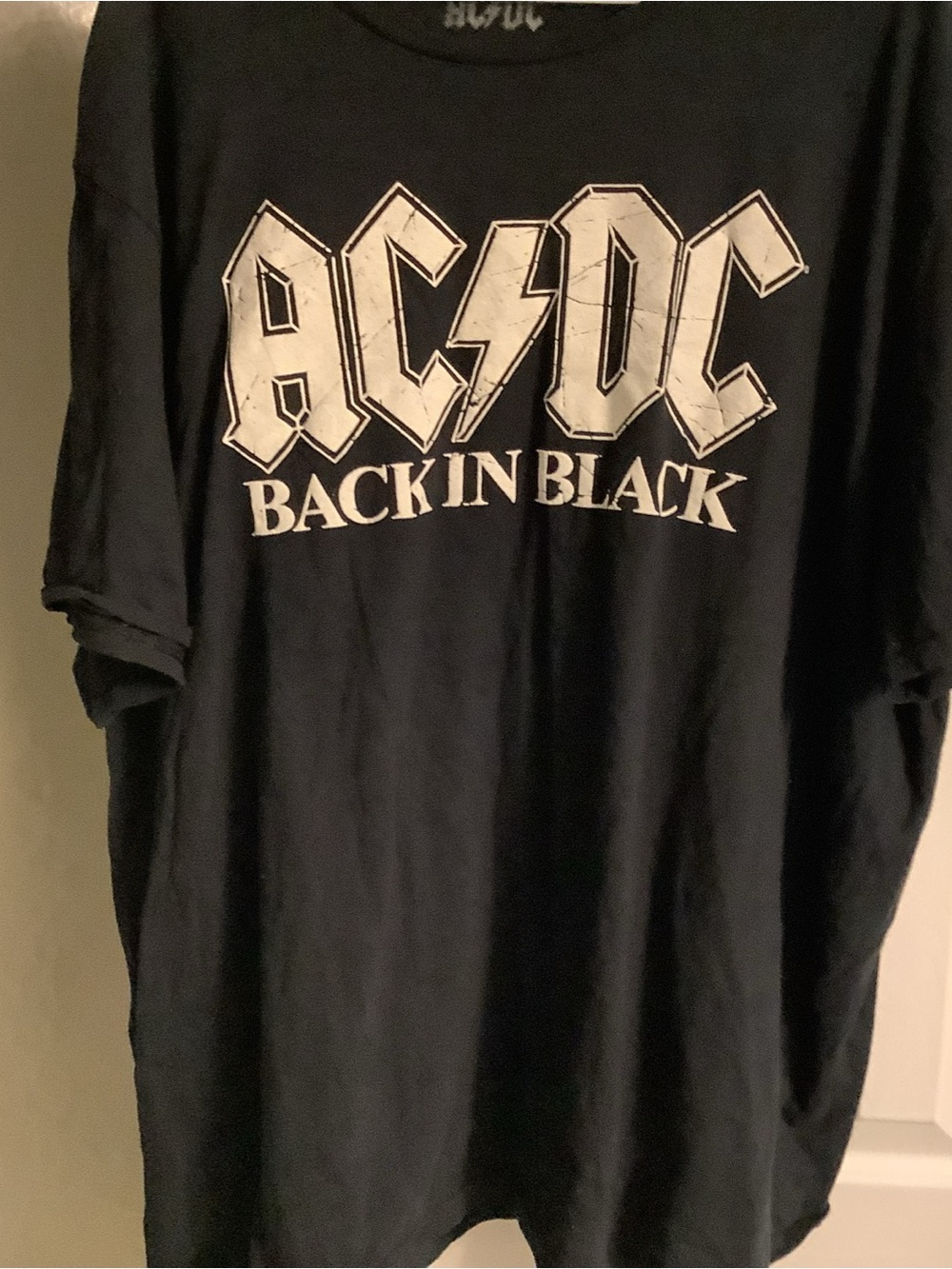 AC/DC Black Short-Sleeve Graphic Tee with White Logo
